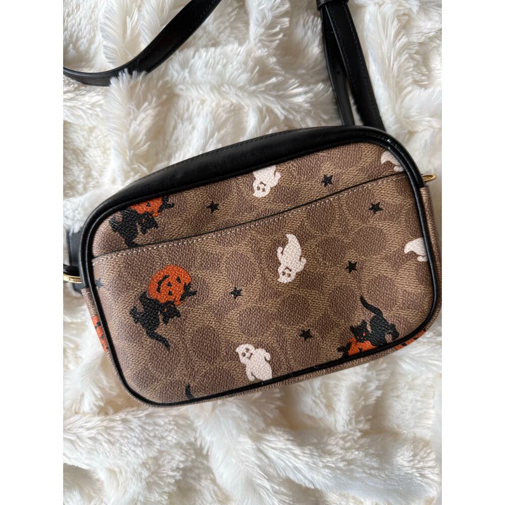 Coach Halloween Mini Jamie Camera Crossbody Bag Signature Ghost Pumpkin Cat 2024 - Picture 5 of 7